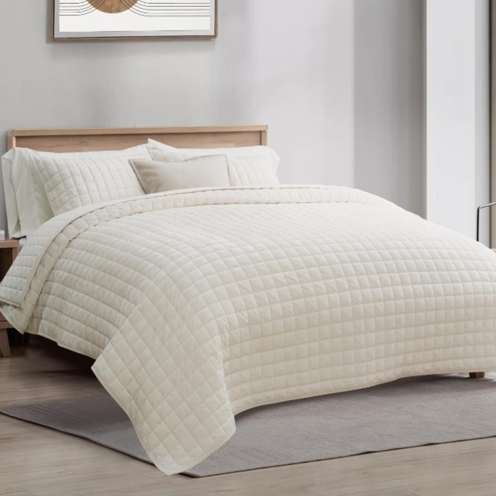 Luxurious Cream Quilted Bedding by [Brand]